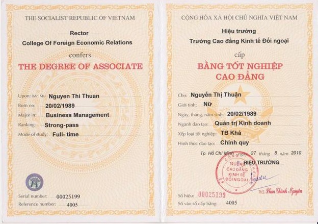 làm bằng cao đẳng giá rẻ