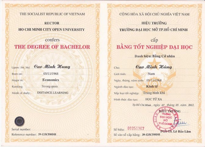 Làm bằng đại học uy tín chất lượng